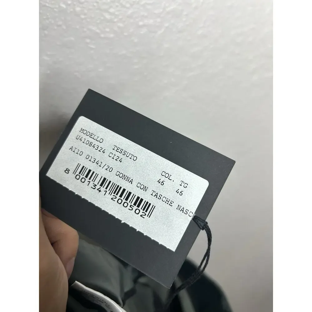 Ter Eat Bantine Gray A Line Skirt Zip Pockets Italian Size 46 US 10 New Designer - Picture 12 of 13